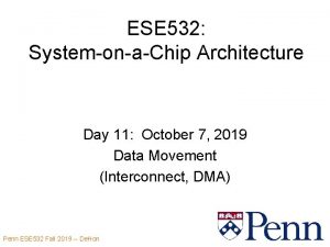 ESE 532 SystemonaChip Architecture Day 11 October 7