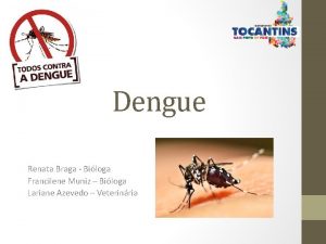 Dengue Renata Braga Biloga Francilene Muniz Biloga Lariane
