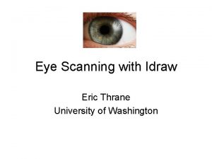 Eye Scanning with Idraw Eric Thrane University of