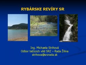 RYBRSKE REVRY SR Ing Michaela Strihov Odbor tecich