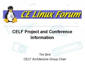 CELF Project and Conference Information Tim Bird CELF