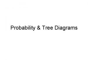 Probability Tree Diagrams What are Tree Diagrams A