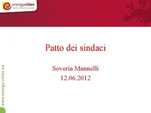 Patto dei sindaci Soveria Mannelli 12 06 2012