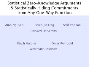 Statistical ZeroKnowledge Arguments Statistically Hiding Commitments from Any