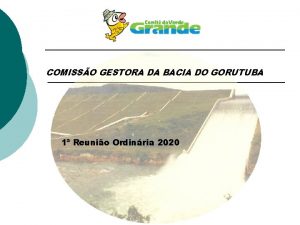 COMISSO GESTORA DA BACIA DO GORUTUBA 1 Reunio