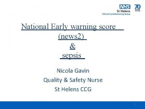 National Early warning score news 2 sepsis Nicola