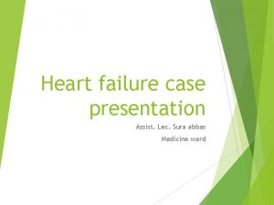 Heart failure case presentation Assist Lec Sura abbas