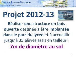 Cration et Innovation Technologique Projet 2012 13 Raliser