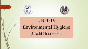 UNITIV Environmental Hygiene Credit Hours31 Disposal of carcasses