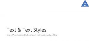 Wk 5 Text Text Styles https facebook github