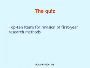 The quiz Topten items for revision of firstyear