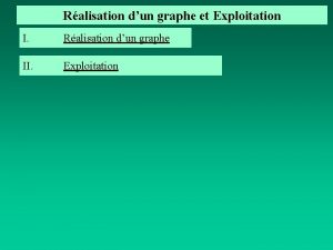 Ralisation dun graphe et Exploitation I Ralisation dun