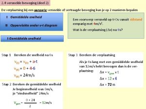 2 4 versnelde beweging deel 2 De verplaatsing