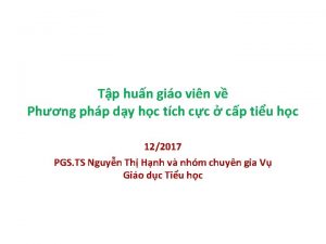 Tp hun gio vin v Phng php dy