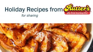 Holiday Recipes from for sharing Rutters Pumpkin Pie