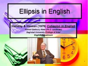 Ellipsis in English Halliday Hassan 1976 Cohesion in