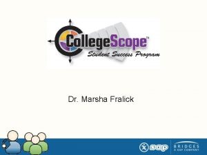 Dr Marsha Fralick What is College Scope Interactive