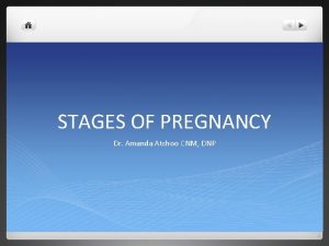 STAGES OF PREGNANCY Dr Amanda Atchoo CNM DNP