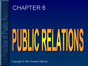 CHAPTER 6 Copyright 2001 Prentice Hall Inc Lets