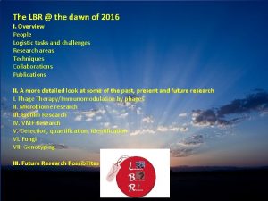 The LBR the dawn of 2016 I Overview