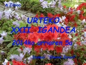 A Zikloa URTEKO XXII IGANDEA 2014 ko urriaren