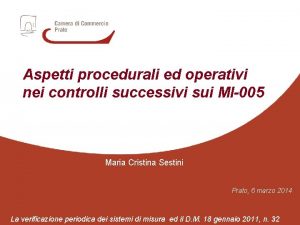 Aspetti procedurali ed operativi nei controlli successivi sui