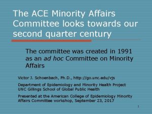 The ACE Minority Affairs Committee looks towards our