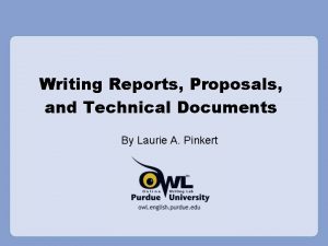 Writing Reports Proposals and Technical Documents By Laurie