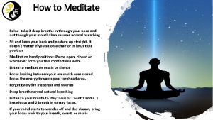 How to Meditate Relax take 3 deep breaths