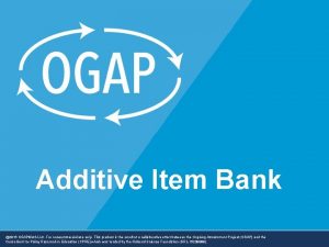 Ogap math item bank