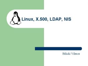 Linux X 500 LDAP NIS Bilicki Vilmos Tartalom