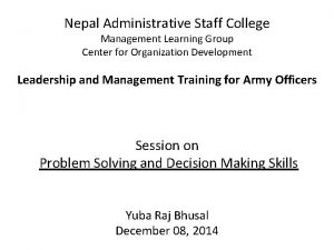 Nepal Administrative Staff College Management Learning Group Center
