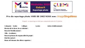 Prix du reportage photo VUES DE CHEZ NOUS