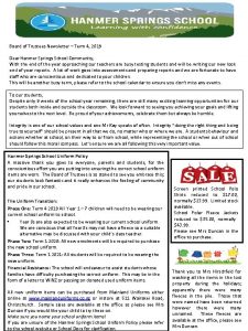 Board of Trustees Newsletter Term 4 2019 Dear