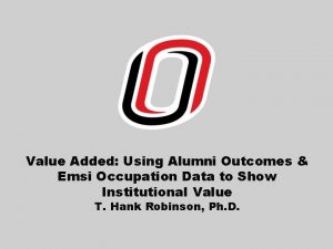 Value Added Using Alumni Outcomes Emsi Occupation Data