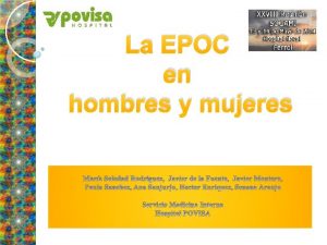 La EPOC en hombres y mujeres Introduccin EPOC