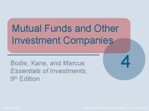 Mutual Funds and Other Investment Companies Bodie Kane