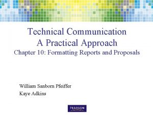 Technical Communication A Practical Approach Chapter 10 Formatting