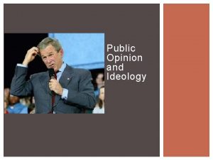 Public Opinion and Ideology WHAT IS IDEOLOGY Political