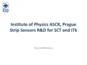 Institute of Physics ASCR Prague Strip Sensors RD