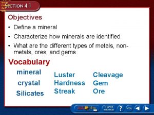 Hardness Streak Cleavage Gem Ore Objectives Define a