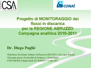 Progetto di MONITORAGGIO dei flussi in discarica per