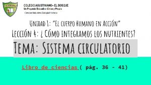 Unidad 1 El cuerpo Humano en Accin Leccin