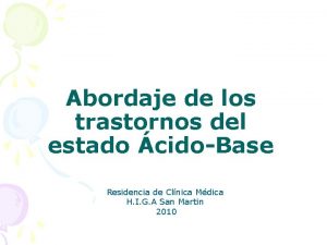 Abordaje de los trastornos del estado cidoBase Residencia