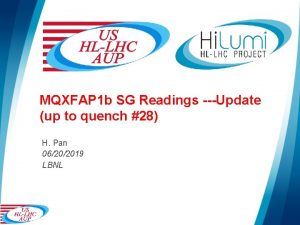 MQXFAP 1 b SG Readings Update up to