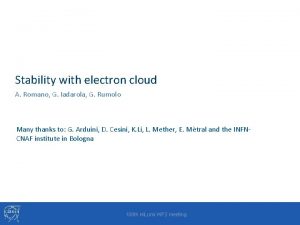 Stability with electron cloud A Romano G Iadarola