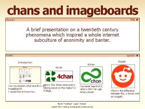 chans and imageboards filter Boards A brief presentation