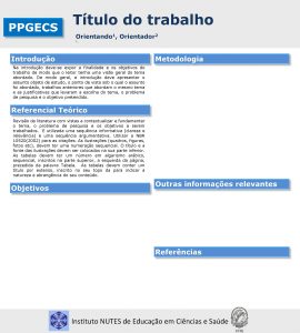 PPGECS Ttulo do trabalho Orientando 1 Orientador 2