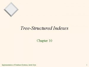 TreeStructured Indexes Chapter 10 Implementation of Database Systems