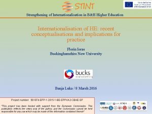 Strengthening of Internationalisation in BH Higher Education Internationalisation
